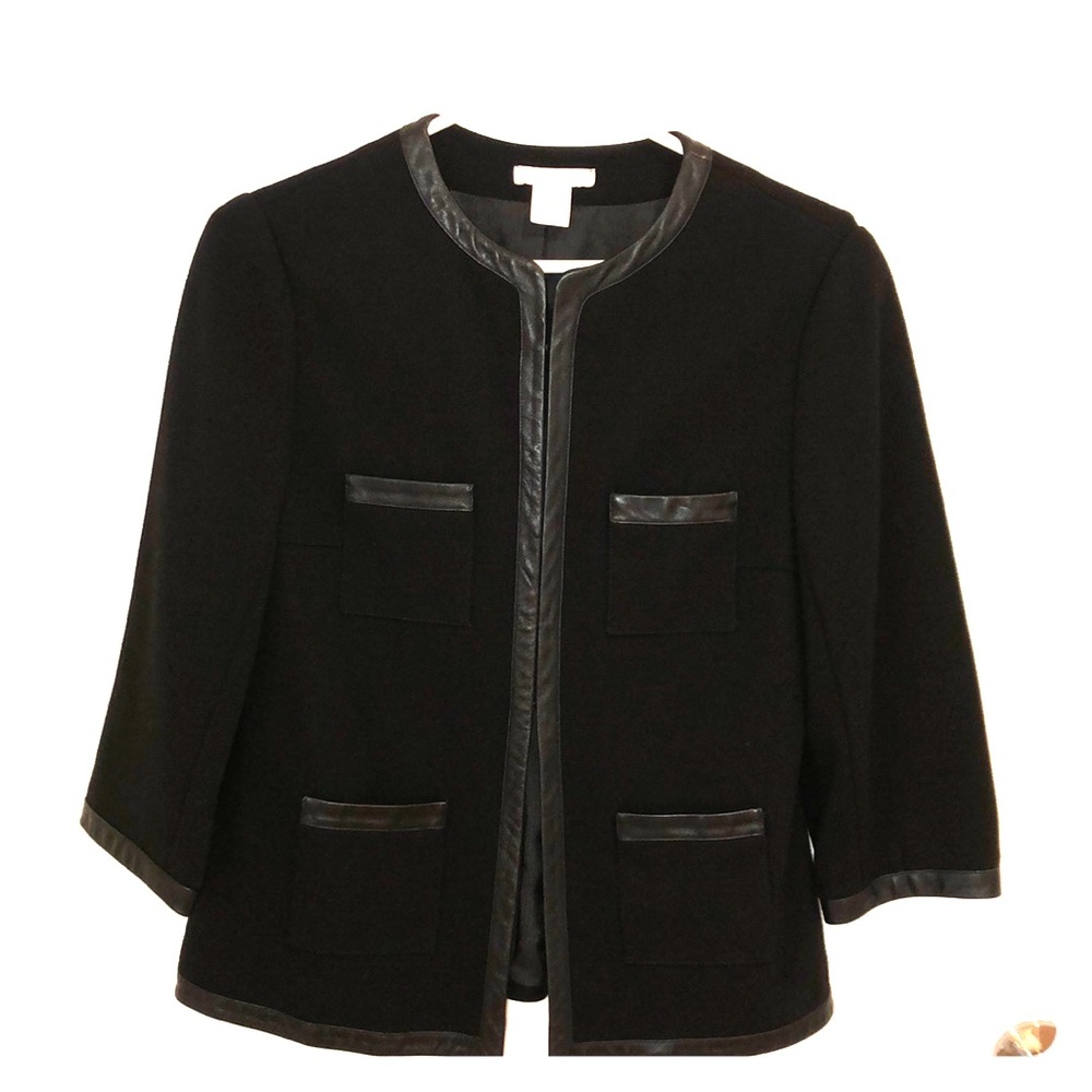 Joan vass leather edges blazer size 1